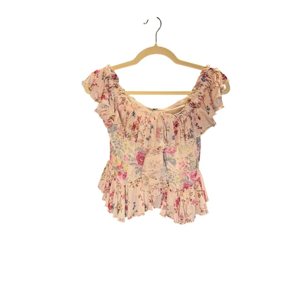 Anthropologie Off The Shoulder Mesh Top Size: S - Picture 3 of 4